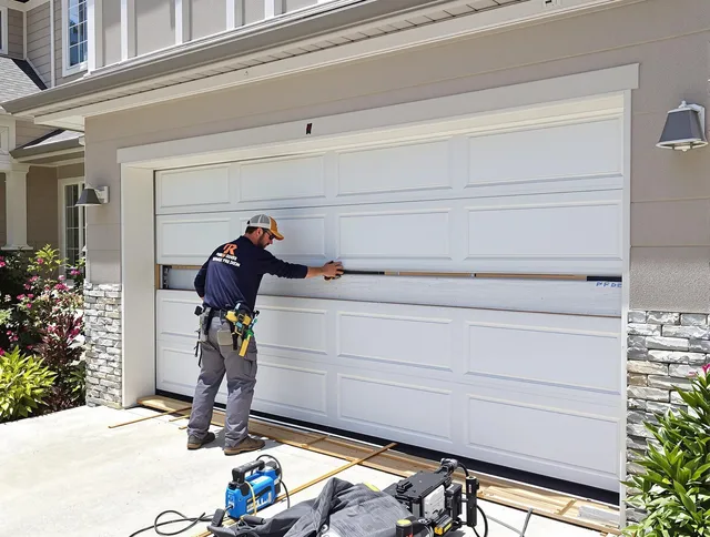 Davidson Garage Door Repair team performing complete garage door replacement at Davidson residence