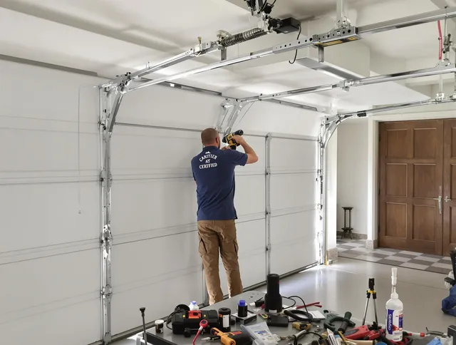 Davidson Garage Door Repair certified technician performing precision garage door repair in Davidson
