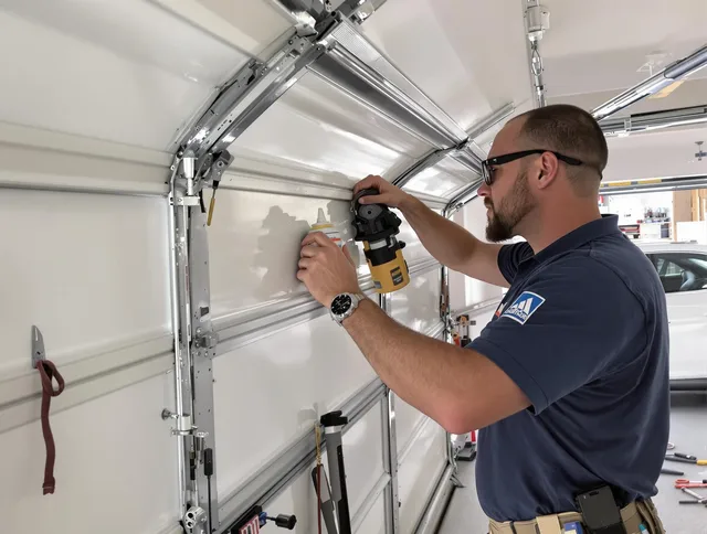 Davidson Garage Door Repair technician quieting a noisy garage door in Davidson
