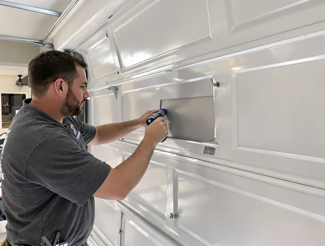 Garage door panel repair by Davidson Garage Door Repair in Davidson